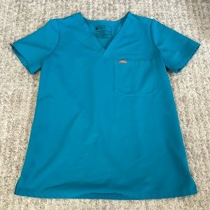 Figs Catarina 1 pocket scrub top - teal